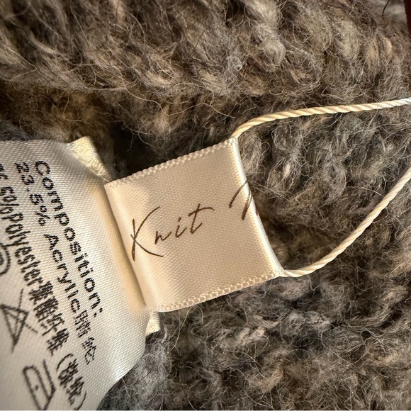 Knit Mix Womens XL Gray Chunky Knit Mock Neck Sweater Turtleneck Oversized Fall - Picture 10 of 10